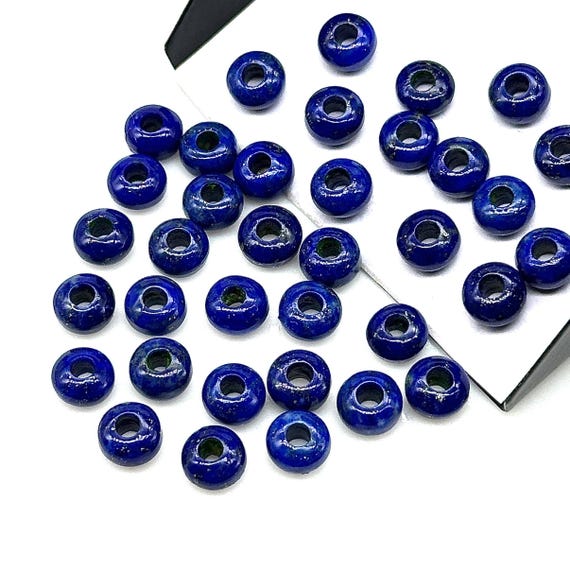 AAA Lapis Lazuli Donut Shape Beads, Natural Mini Black Onyx Donut Carving Stone, Loose Donut Shape Charm Beads, Energy Healing Stone 6MM