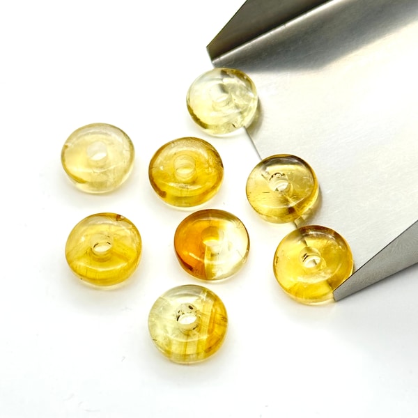 2,3,4,5,6 pcs 100% Natural citrine donut Shape Carved Gemstone, Loose Gemstone, donut Shape Gemstone for Jewlery, Carved Gemstone 12 mm