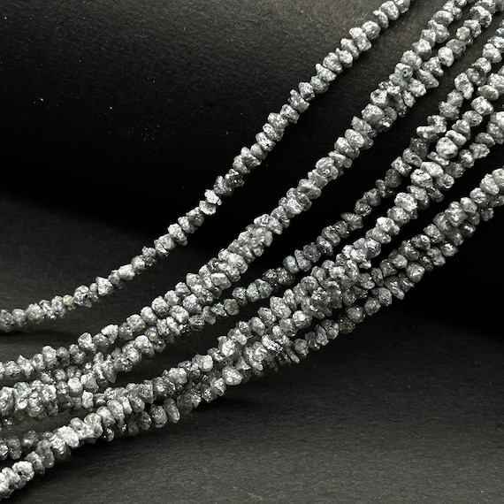 Perles de diamant brut, diamant brut rondelles naturelles, sans conflit, perles de diamant gris, diamants pour bijoux, 2 mm - 2,50 mm, brin de 8 pouces - Canada