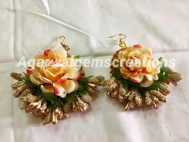 Wedding jewellery set indian jewellery for haldi flower crown set Indian jewellery indian jewellery mehndi Handmade flower jewellery