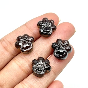 Natürliche Smokey Quarz Hund Pfote Carving, AAA + Qualität Edelstein Pfote Carving, 13 MM kleine Pfote Charm, Geschenk für Hundeliebhaber, Hund Anhänger für Geschenk