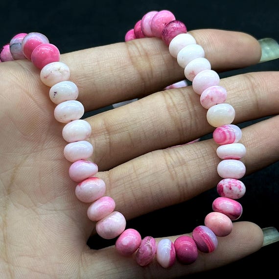 STONE BEAD BRACELET 8 MM CANDY PINK STONE BEAD BRACELET 8 MM CANDY PINK