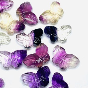 2,3,4,5,6 100% Natural Fluoride Butterfly Shape Carving ,Hand carved Butterfly shape Gemstone, carved Gemstone jewellery Making,12X7 mm