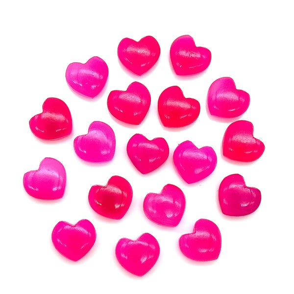 Smooth Hot Pink Chalcedony Heart Shape Briolette's, AAA Hot Pink Chalcedony Heart Shape Beads, Pink Heart Charms 12MM, Crafts Supplies