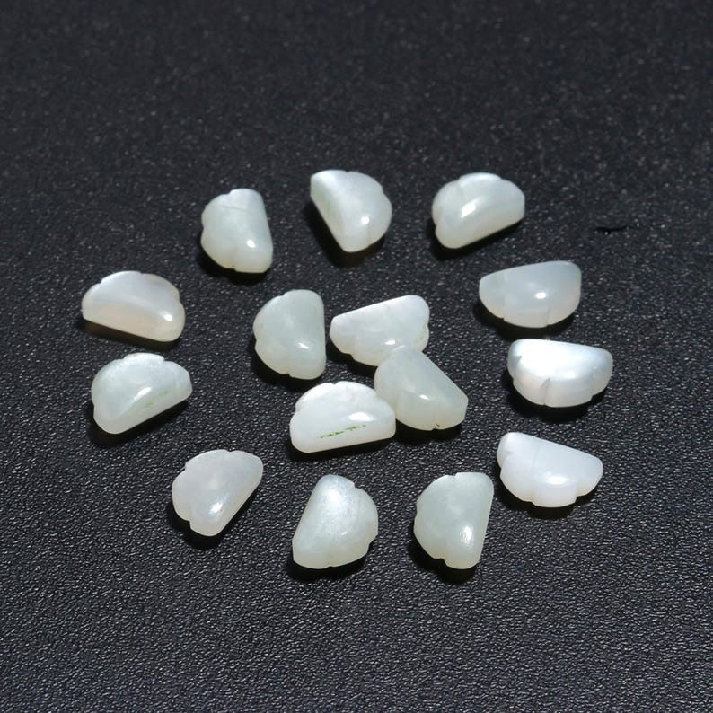 Natuurlijke witte maansteen wolkvormige kralen, AAA-maansteen wolkvormige briolettes, gladde handgesneden edelsteen, wolkvormige bedelkralen, 12 mm afbeelding 8