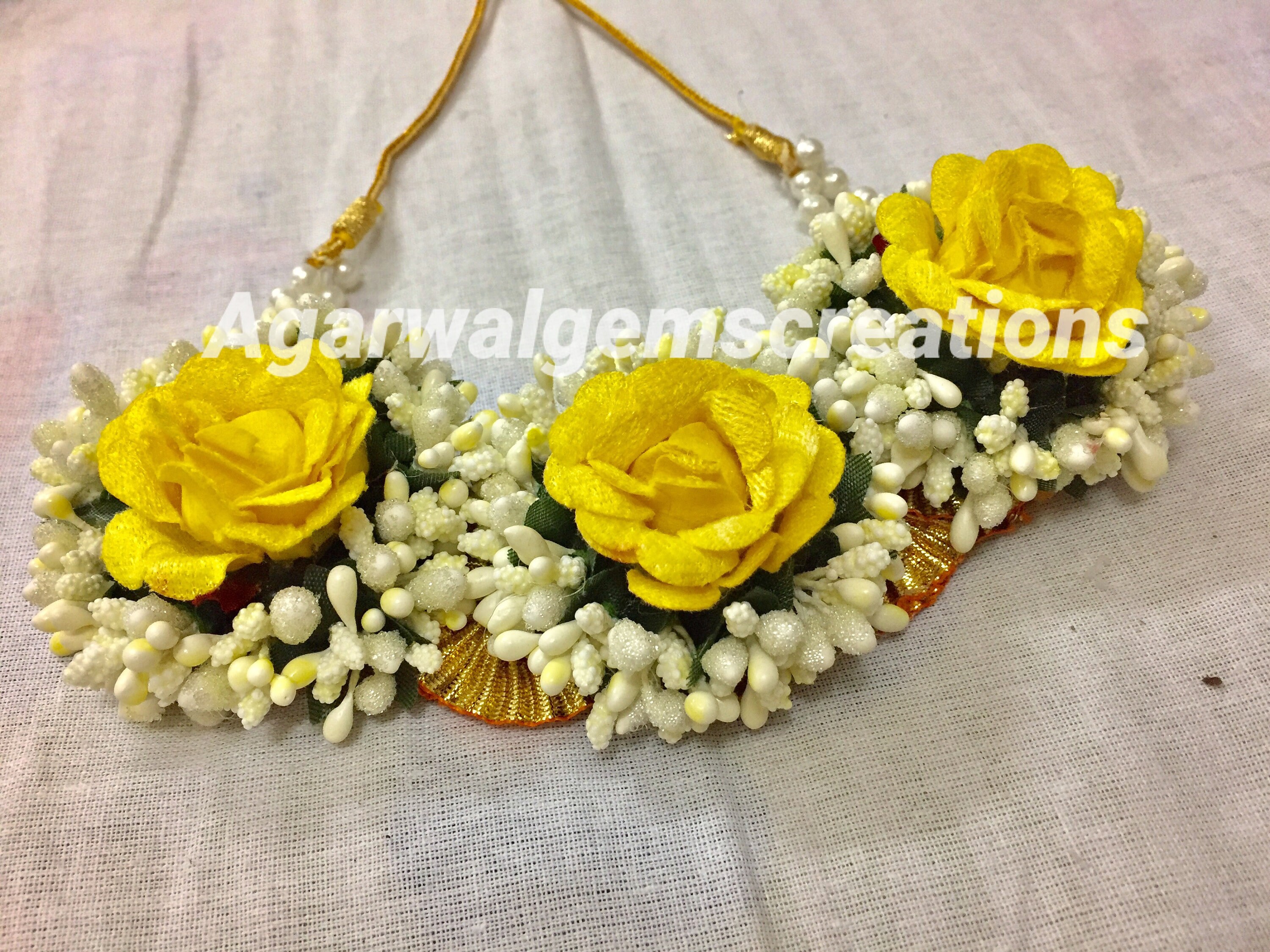 Handmade flower jewellery indian jewellery for haldi flower Etsy