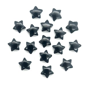 Smooth Black Onyx Star Shape Briolette&#39;s, Natural Black Onyx Carved Star Shape Beads, Loose Star Gemstone, Star Carvings 10 MM