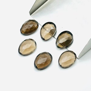 2,3,4,5pcs A-one Quality smokey quartz freeform Rosecut, faceted rosecut, gemstone for jewelry, jewelry making rosecut 10X14 mm