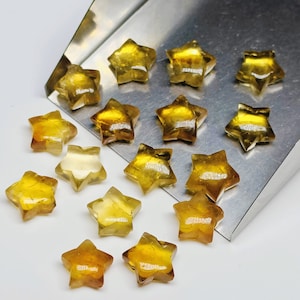 2,3,4,5 Pcs Natural Citrine Star Shape Briolettes, Hand Carved Smooth Star Briolettes, Star Shape Gemstone, hand Carved Briolettes, 10 mm