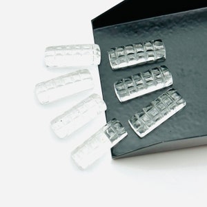 2,3,4,5 pcs set 100% Natural crystal quartz back side intersection carved buggets Shape Gemstone, Gemstone forJewlery,20X7 mm (Approx)