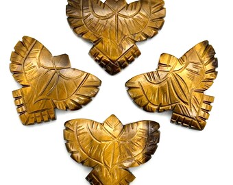 Natural Tiger's Eye Eagle Shape Carved Stone, AAA Tiger's Eye Hand Carved Eagle Shape Gemstone, Jewelry Making, Bird Shape Carving, 30 MM