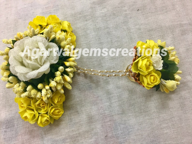 Handmade flower jewellery indian jewelry for haldi flower necklace set Indian jewelry indian jewelry mehndi flower jewelry set