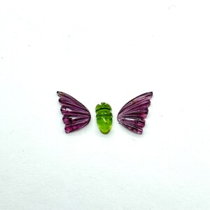natural tourmaline Butterfly Shape Carving, Hand carved tourmaline Butterfly loose carving, carved butterfly  jewelry Making 22x11mm.