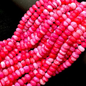 Felroze opaal gladde rondelle kralen, effen rode opaal kralen voor het maken van sieraden, groothandel losse opaalkralen, 8 mm donkerroze opaalkralen