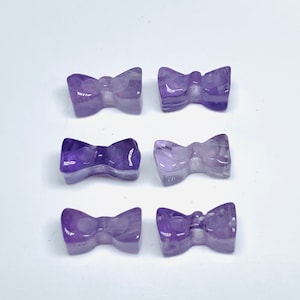 2,3,4,5 Pcs Natural Pink Amethyst Hand Carved Bow Shape, Bow Shape Gemstone For Jewellery, Bow Shape Gemstone, 12X6 mm