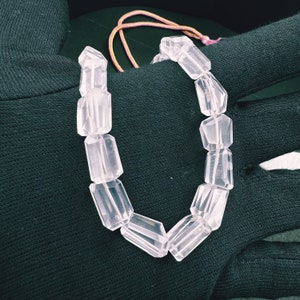 Natural Rose Quartz Tumble Beads Gemstone Necklace, 16&quot; Rose Quartz Faceted Tumble Necklace For Women, Feminine Energy Necklace Gift For Her