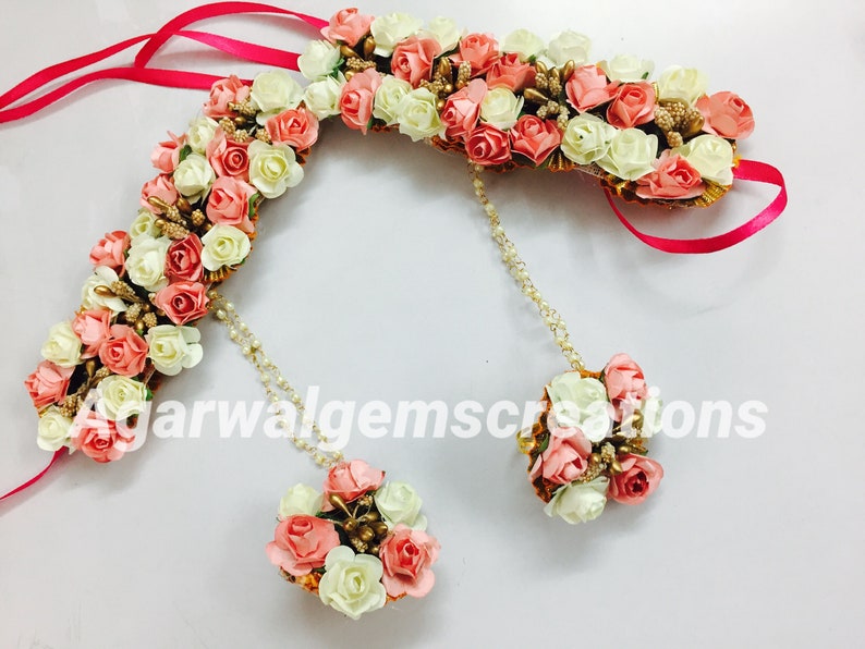 Handmade Flower Jewellery Indian Jewelry for Haldi Flower Etsy