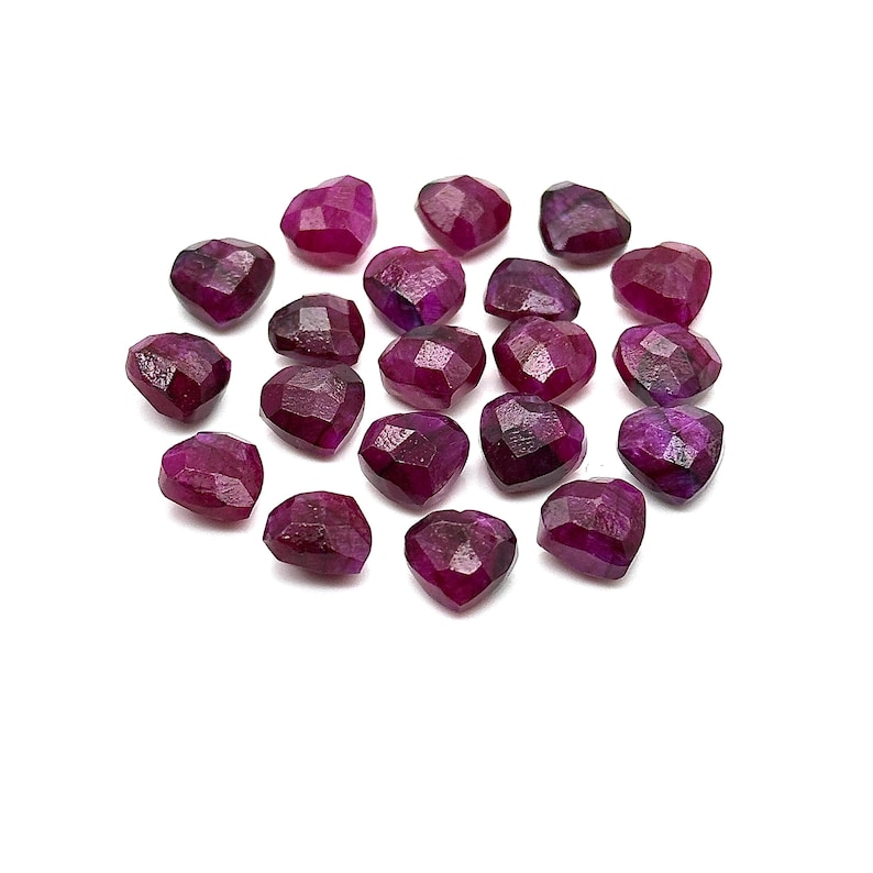 Red Ruby Corundum Heart Shape Briolettes, AAA Red Ruby Hand Carved ...