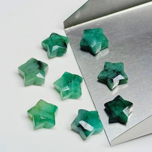 AAA Natural Emerald Faceted Star Shape Gemstone, Green Emerald Star Shape Briolettes, Loose Star Gemstone for Jewelry Making, 10 MM