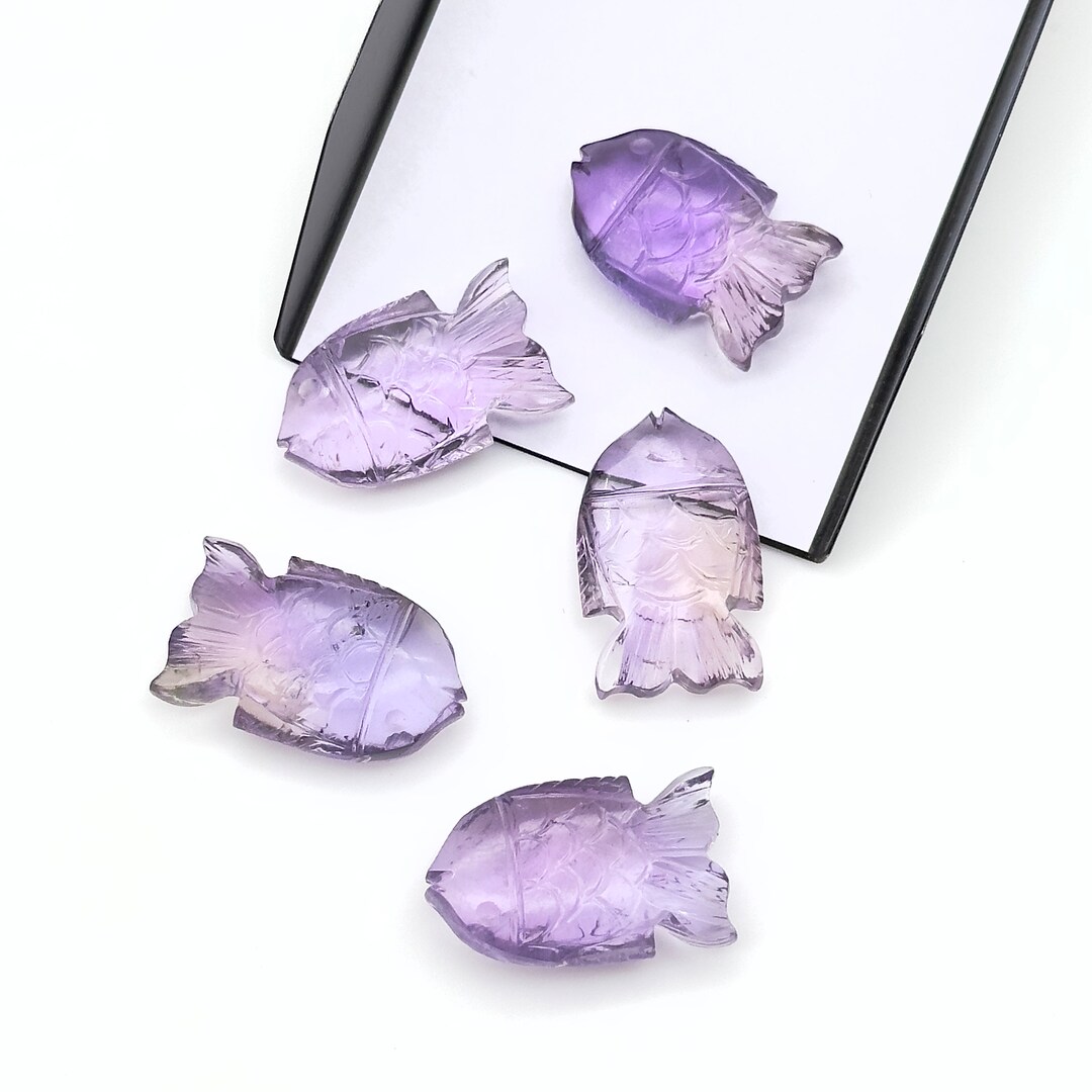 Carved Pink Amethyst Fish Charm: Feminine Energy Crystal (15X24 MM) - Etsy