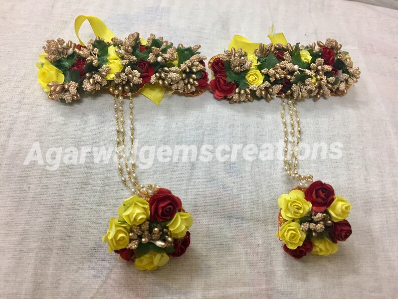 Handmade Flower Jewellery Indian Jewelry for Haldi Flower Etsy