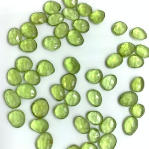 2 pcs AAA+ Quality Peridot freeform Rosecut, Peridot faceted rosecut, gemstone for jewellery, jewellery making rosecut 6X5 10X6 mm