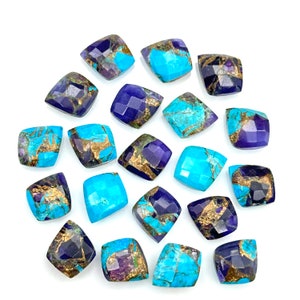 Blue Copper Turquoise Leaf Shape Beads, Mohave Turquoise Faceted Leaf Briolette&#39;s, Jewelry Making Hand Carved Beads 10X12 mm, Loose Gemstone