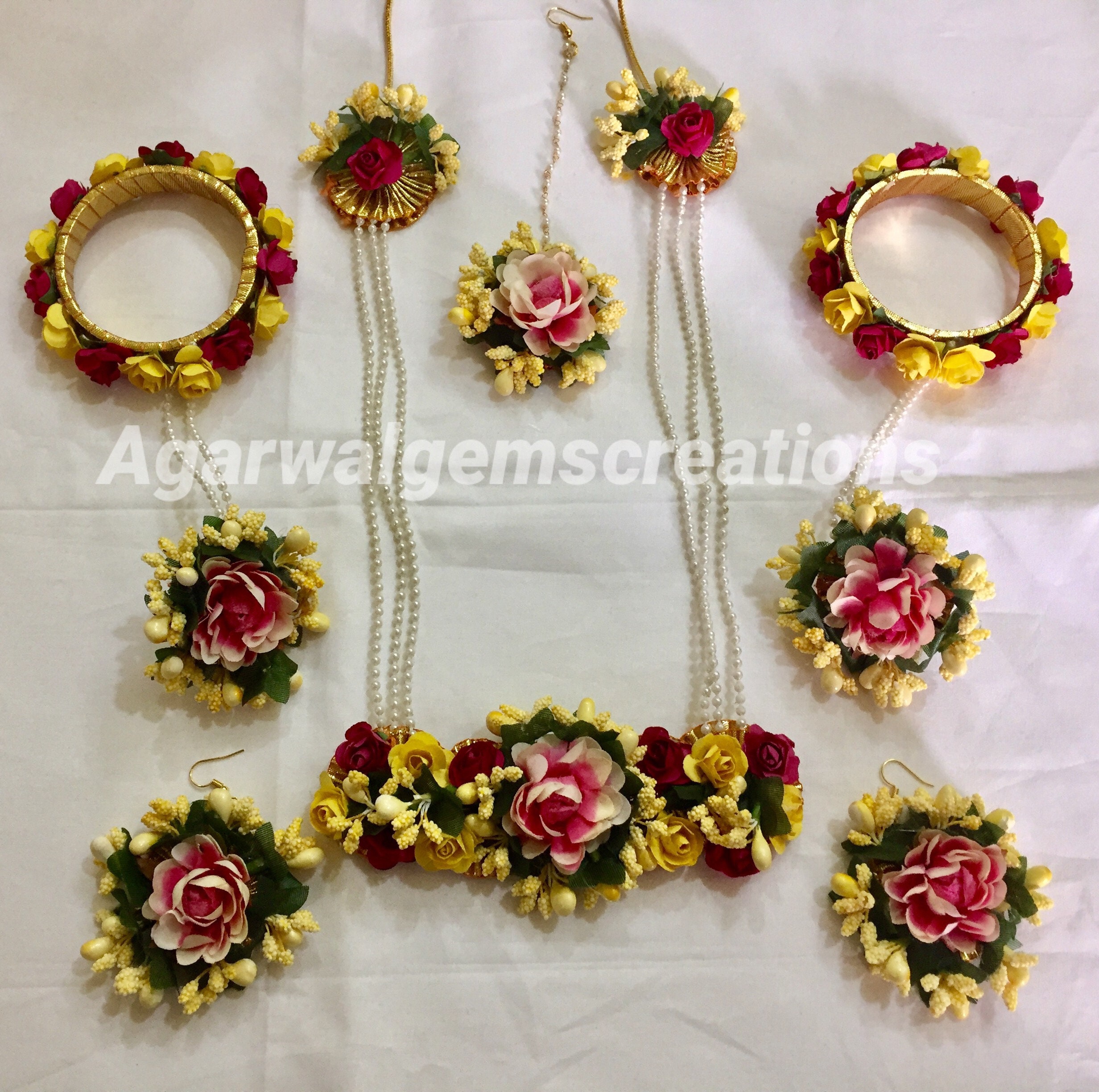 Handmade Flower Jewellery Indian Jewelry for Haldi Flower Etsy