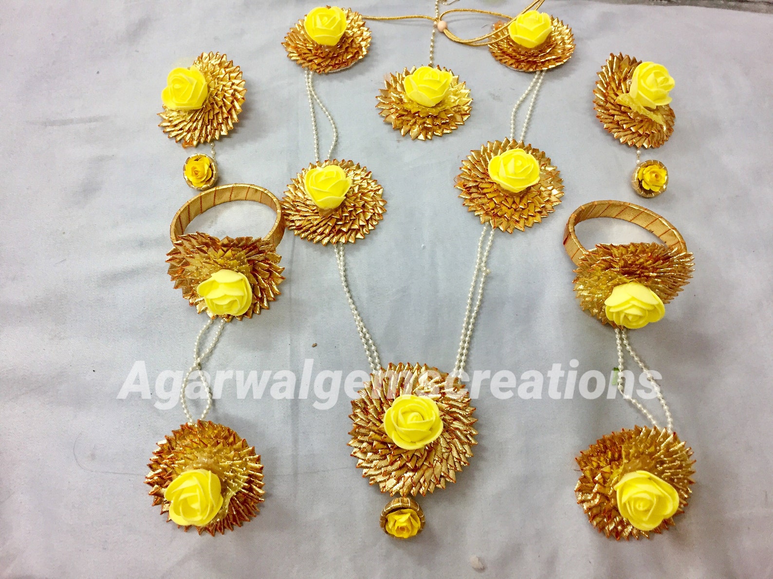 Handmade flower jewellery indian jewelry for haldi flower Etsy