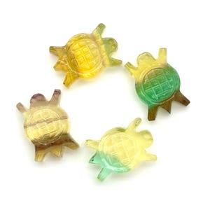 Natural Multi Fluorite Turtle Shape Carving, AAA Fluorite Turtle Shape Gemstone, 16 MM Loose Gemstones, Harmony in Stone, Healing Stone