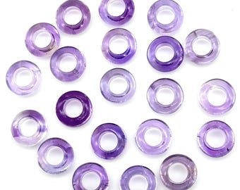 Dazzling Pink Amethyst Donut Shape Gemstones, Natural Pink Amethyst Donut Carving, Healing Gemstone Beads, 12 mm Purple Donut Smooth Beads