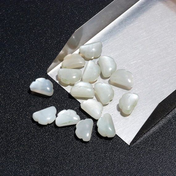 Natural White Moonstone Cloud Shape Beads, AAA Moonstone Cloud Shape Briolettes, Smooth Hand Carved Gemstone, Cloud Shape Charm Beads, 12 MM