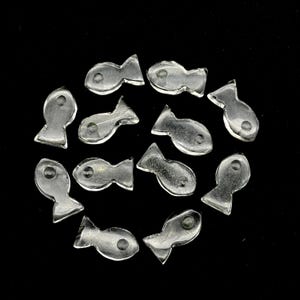 Natural Crystal Quartz Fish Charm Beads, Fancy Fish Shape Carved Gemstone, 7X14 MM, Goddess Power Stone Carving, Jewelry Making Diy Beads