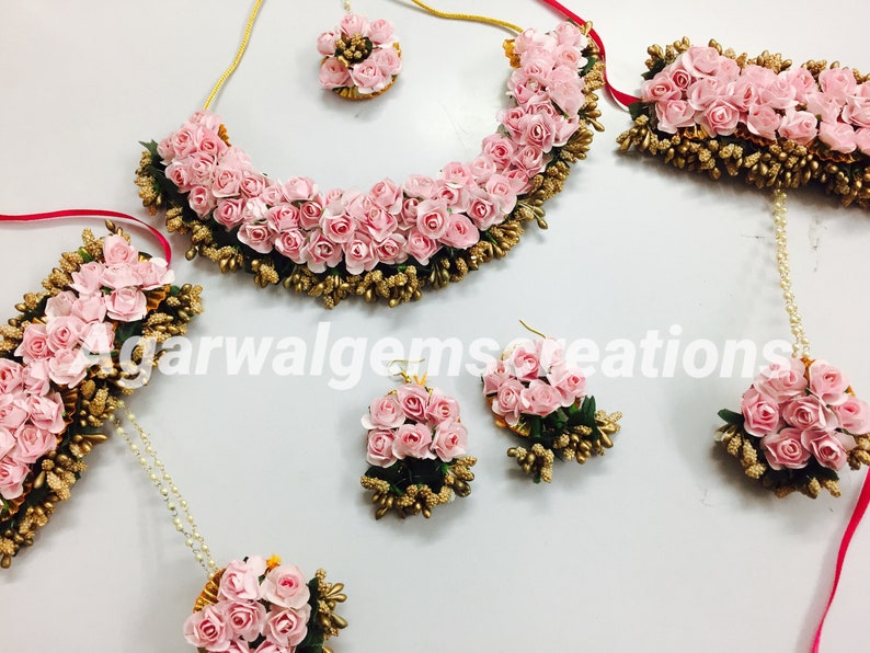 Handmade Flower Jewellery Indian Jewelry for Haldi Flower Etsy