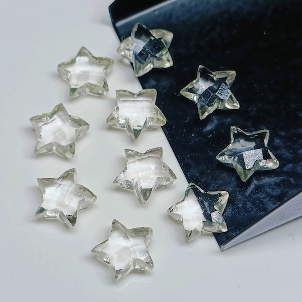 2,3,4,5 Pcs Natural crystal quartz Hand Carved facetedStar Shape Briolettes, Star Shape Gemstone For Jewellery, Star Shape  gemstone 10 mm