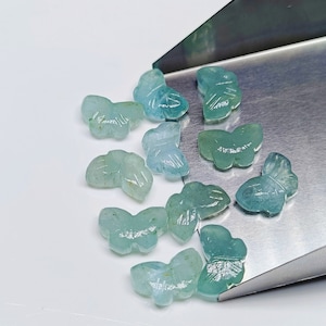 Verbazingwekkende aquamarijn vlindervorm gesneden kralen, aquamarijn gesneden edelsteen briolettes, natuurlijke edelsteen voor het maken van sieraden Charms12X7mm