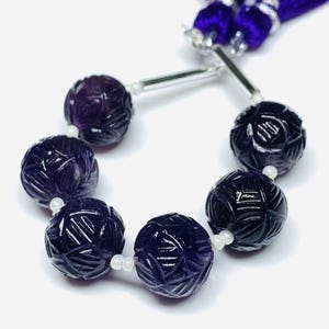 1,2,3,4 pcs 100% Natural amethyst Carved Melon Shape Carving, Melon Shape Gemstone, Gemstone For Jewellery, 10 mm