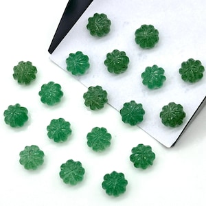 Natural Green Strawberry Quartz Melon Shape Beads, Hand Carved Pumpkin Shape Gemstone Beads, 6X8 MM Natual Strawberry Beads For Jewelry