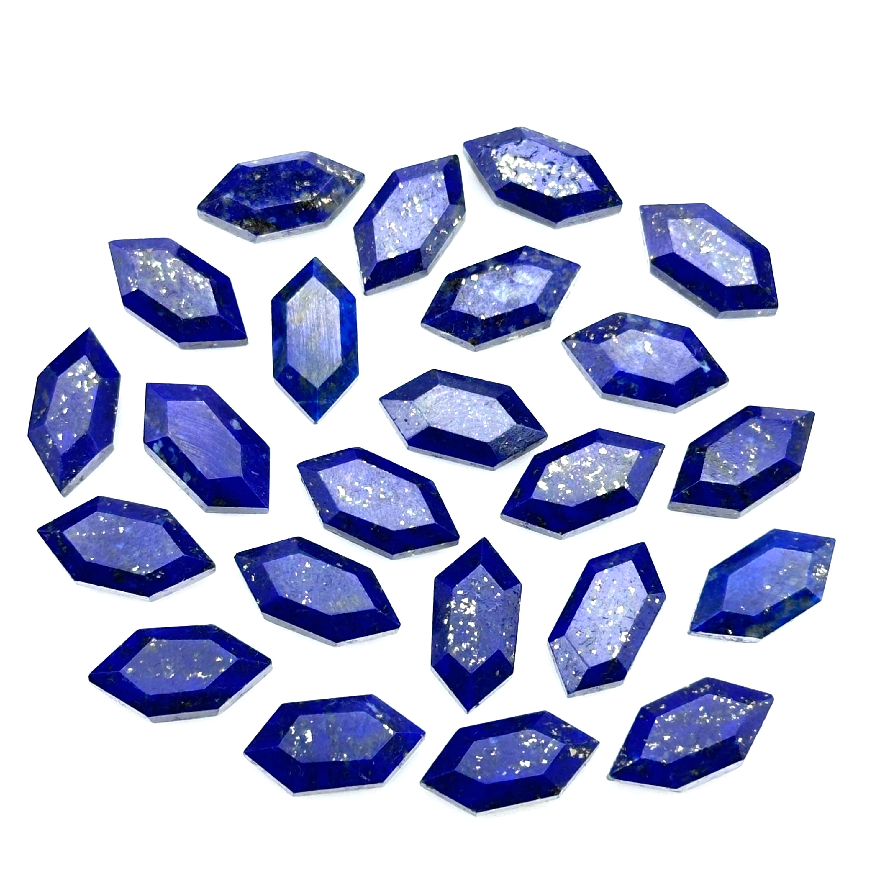 Lapis Lazuli Hexagon Shape Gemstone Beads, New Fancy Shape Charms For Jewelry, 7X14 Geometrical Gemstone Beads, Wholesale Carving Beads