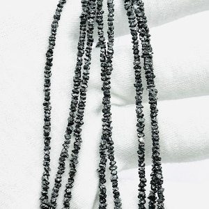 ROUGH DIAMONDS BEADS, Black Diamond Raw Uncut Beads, 1-2 mm Raw Diamond Beads, Black Diamond Nuggets Chips Beads, Diamond Rough Beads Strand