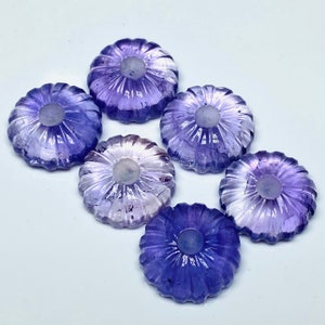 5,6,7,8,9,10 pcs Natural Amethyst Hand Carved Round Shape, Carved Round Shape Gemstone For Jewellery, Round Shape Carving 10 mm