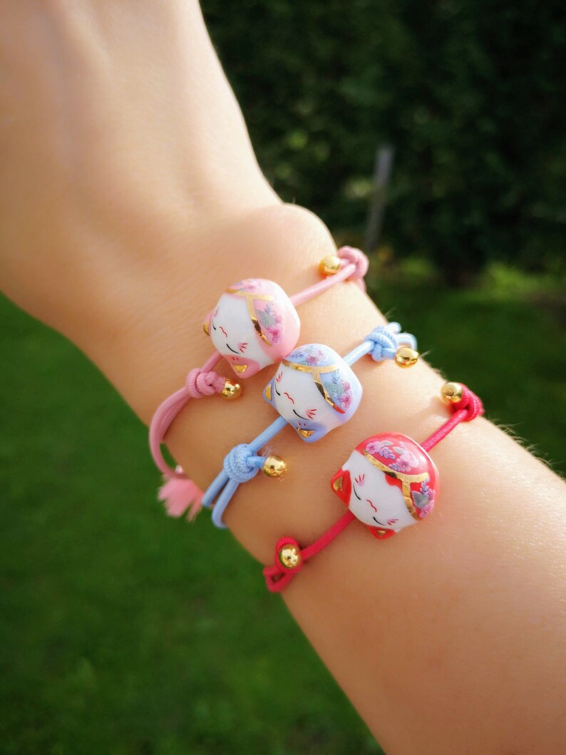 Lucky Cat Bracelet Lucky Bracelet Japanese Cat Amulet Etsy