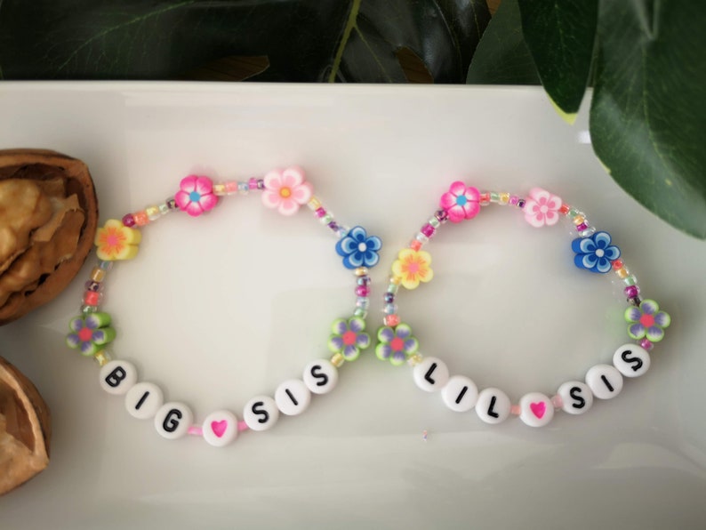 party favor personalized bracelet custom bracelet name bracelet flower bracelet sisters bracelet friendship bracelet