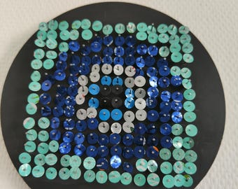 Unieke wanddecoratie gemaakt van gerecyclede blikjes – moderne, gestructureerde decoratie – handgemaakt kunstwerk