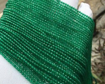 Green Onyx Micro Faceted Round 2mm AAA 33cm (13"Inch) Strand