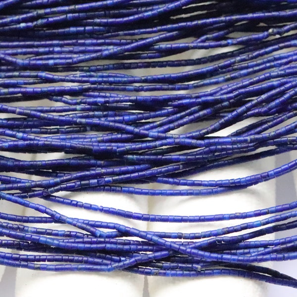 Lapis Natural Afghan Tiny Heishi Brioletts AAA 15"Inch Strand