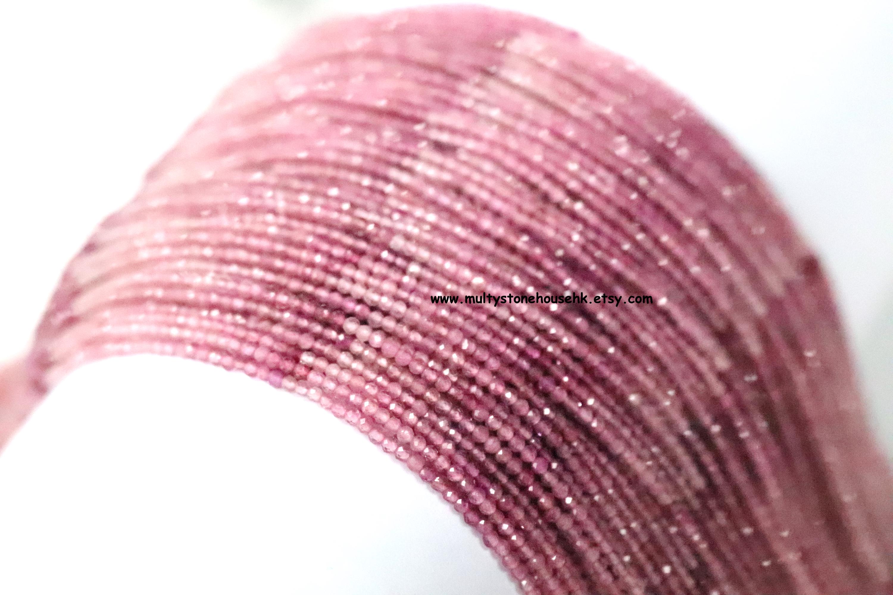 Pink Tourmaline Micro Faceted Roundel 2mm AAA