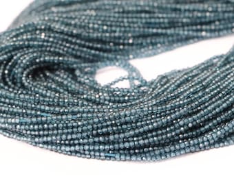 London Blue Topaz Roundel Micro Faceted AAA 13"Inch Strand