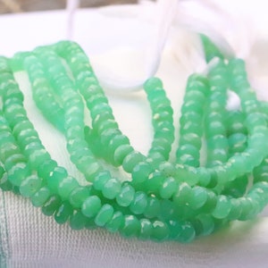 Chrysoprase Micro Faceted Roundel 6-7mm AAA 10&quot;Inch Strand