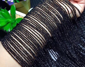 Black Spinel Micro Faceted AAA 40cm/16" Inch Strand